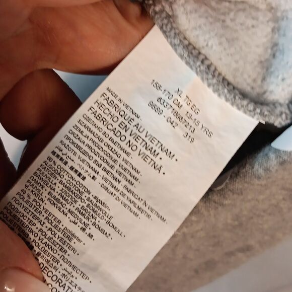 Converse Cropped Girls Gray Hoodie - Picture 5 of 7